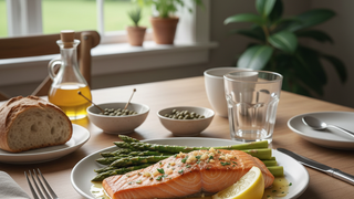 King Salmon with Lemon Butter and Roasted Asparagus
